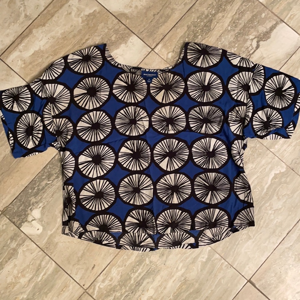 Marimekko print crop tee